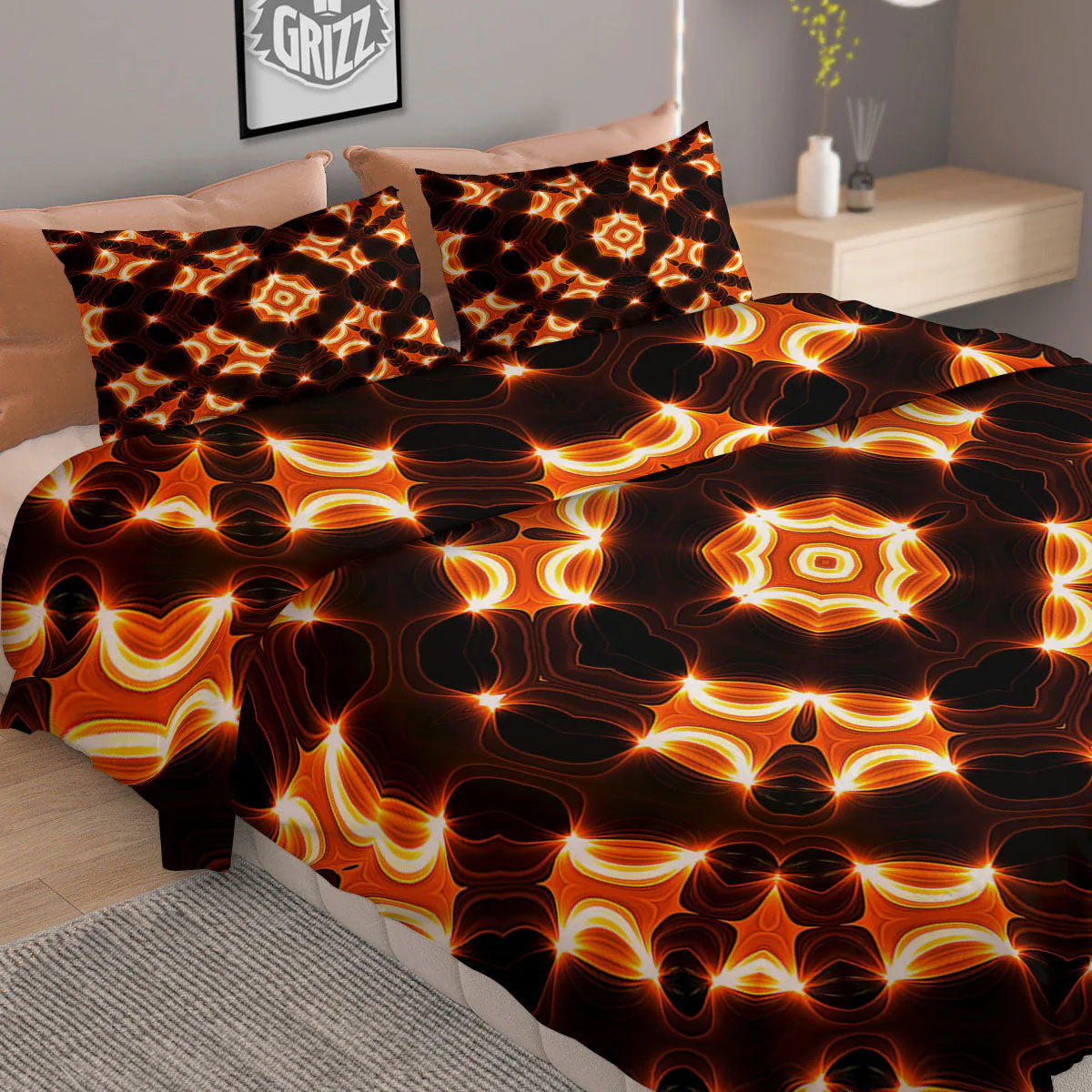 Kaleidoscope Spot Yellow Print Duvet Cover Bedding Set - Image 2