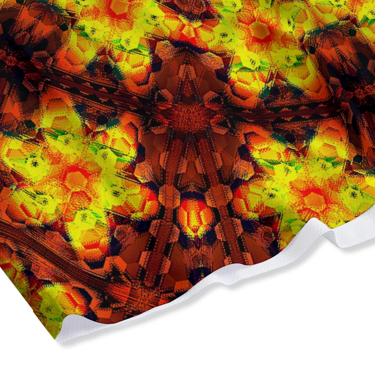 Kaleidoscope Sun Fire Print Mesh Shorts - Image 4