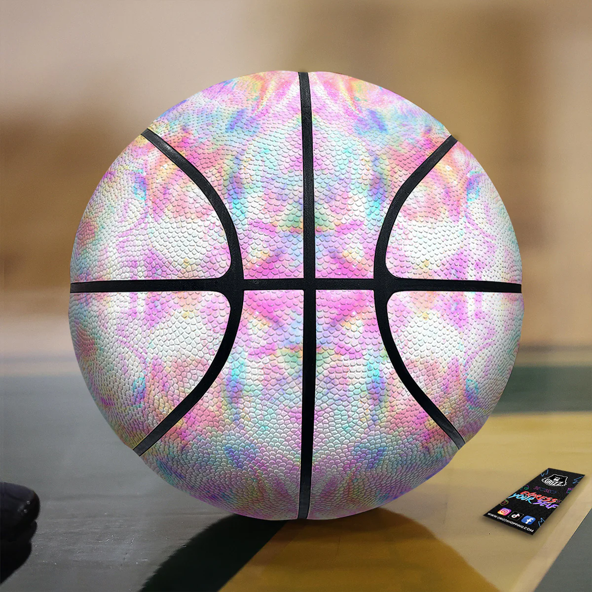 Kaleidoscope Tie Dye Pastel Print Pattern Basketball