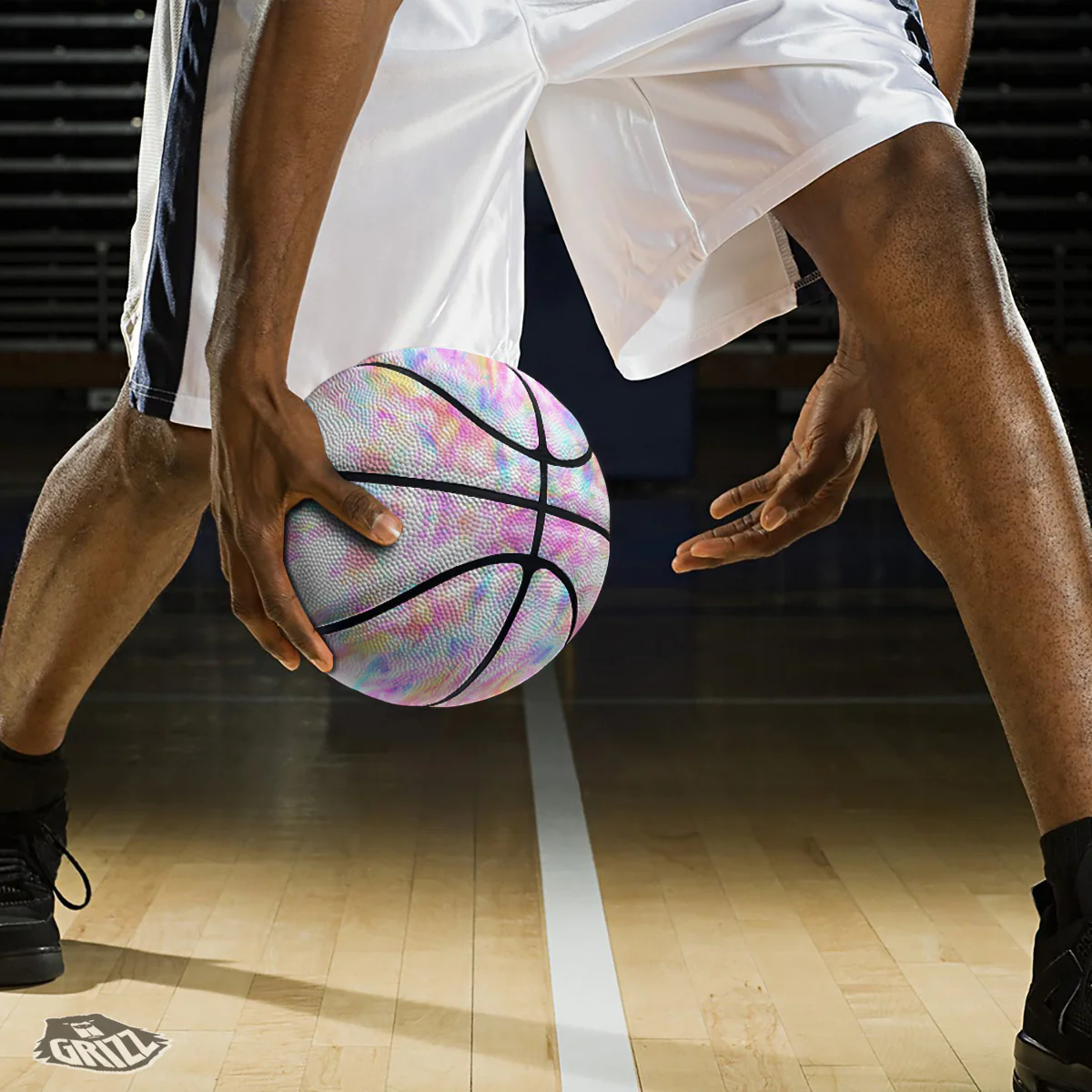 Kaleidoscope Tie Dye Pastel Print Pattern Basketball - Image 3