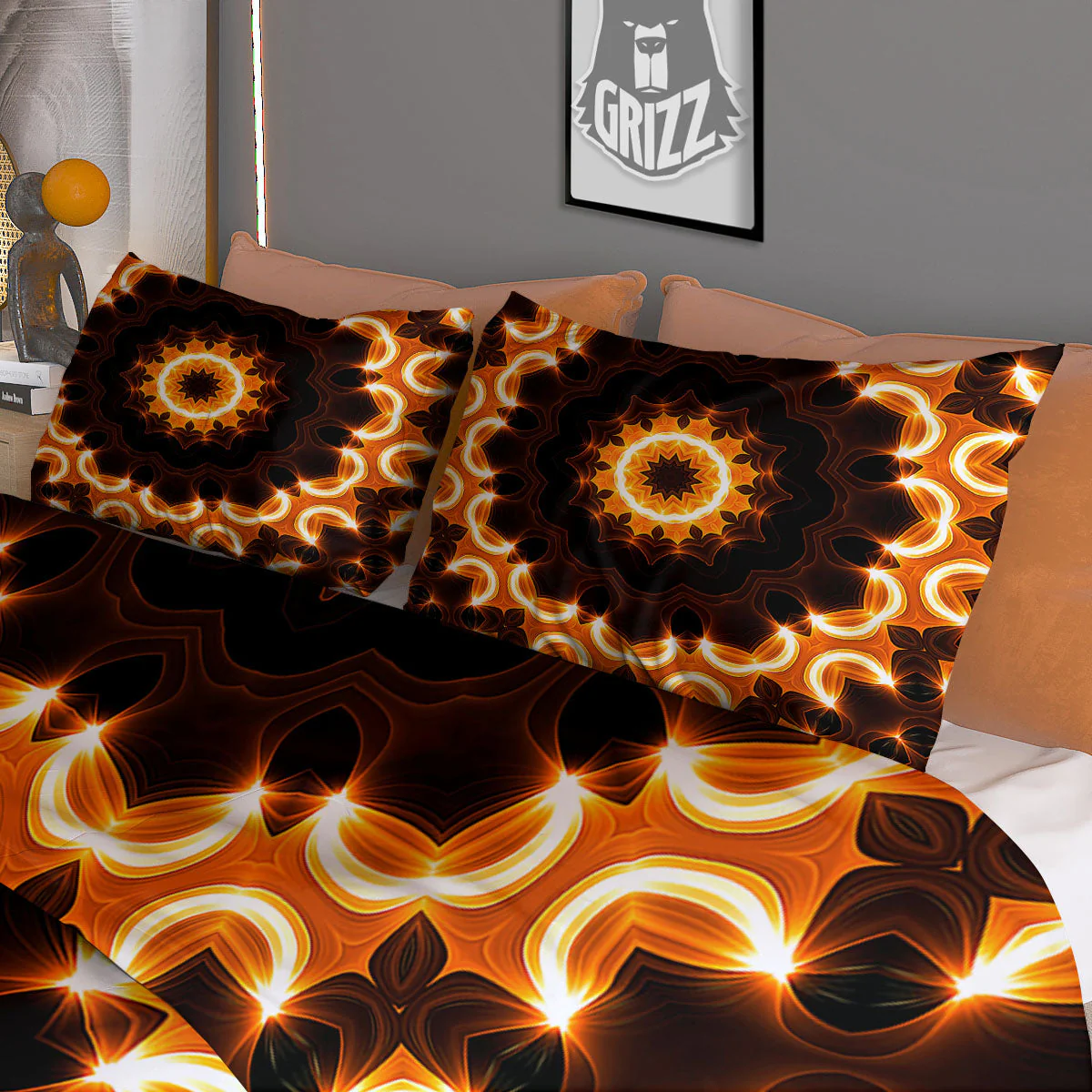 Kaleidoscope Vintage Print Duvet Cover Bedding Set - Image 3