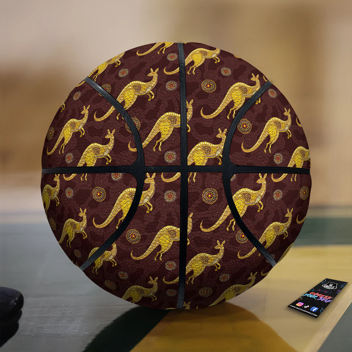 Kangaroo Aboriginal Print Pattern Basketball