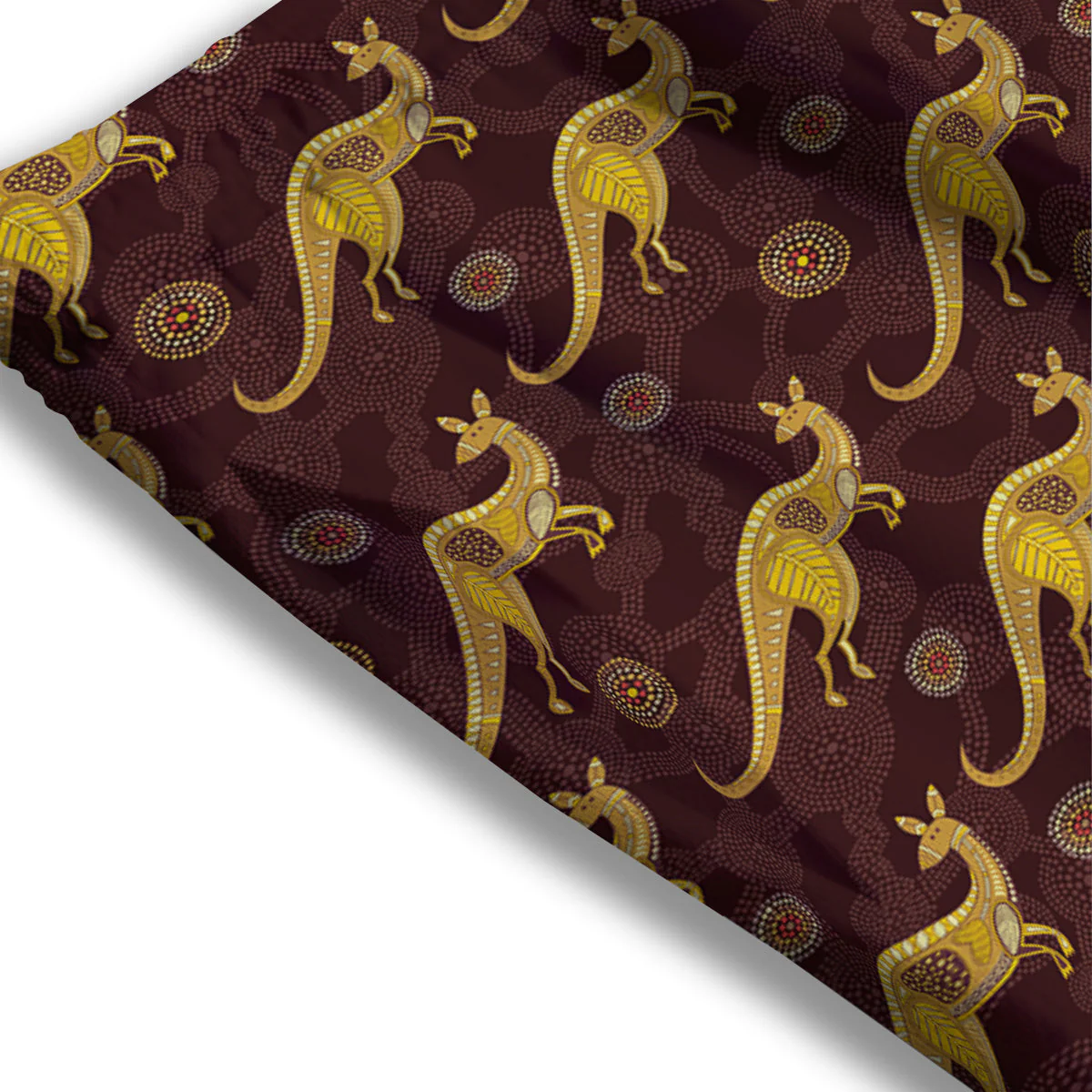 Kangaroo Aboriginal Print Pattern Mesh Shorts - Image 3