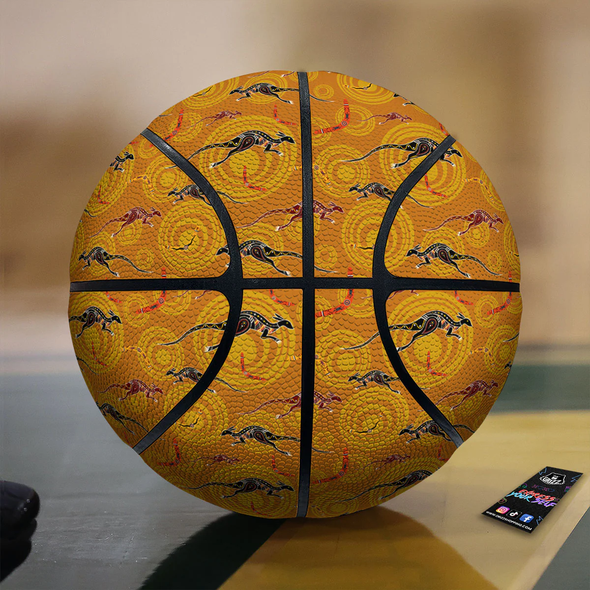 Kangaroo And Boomerang Aboriginal Print Basketball