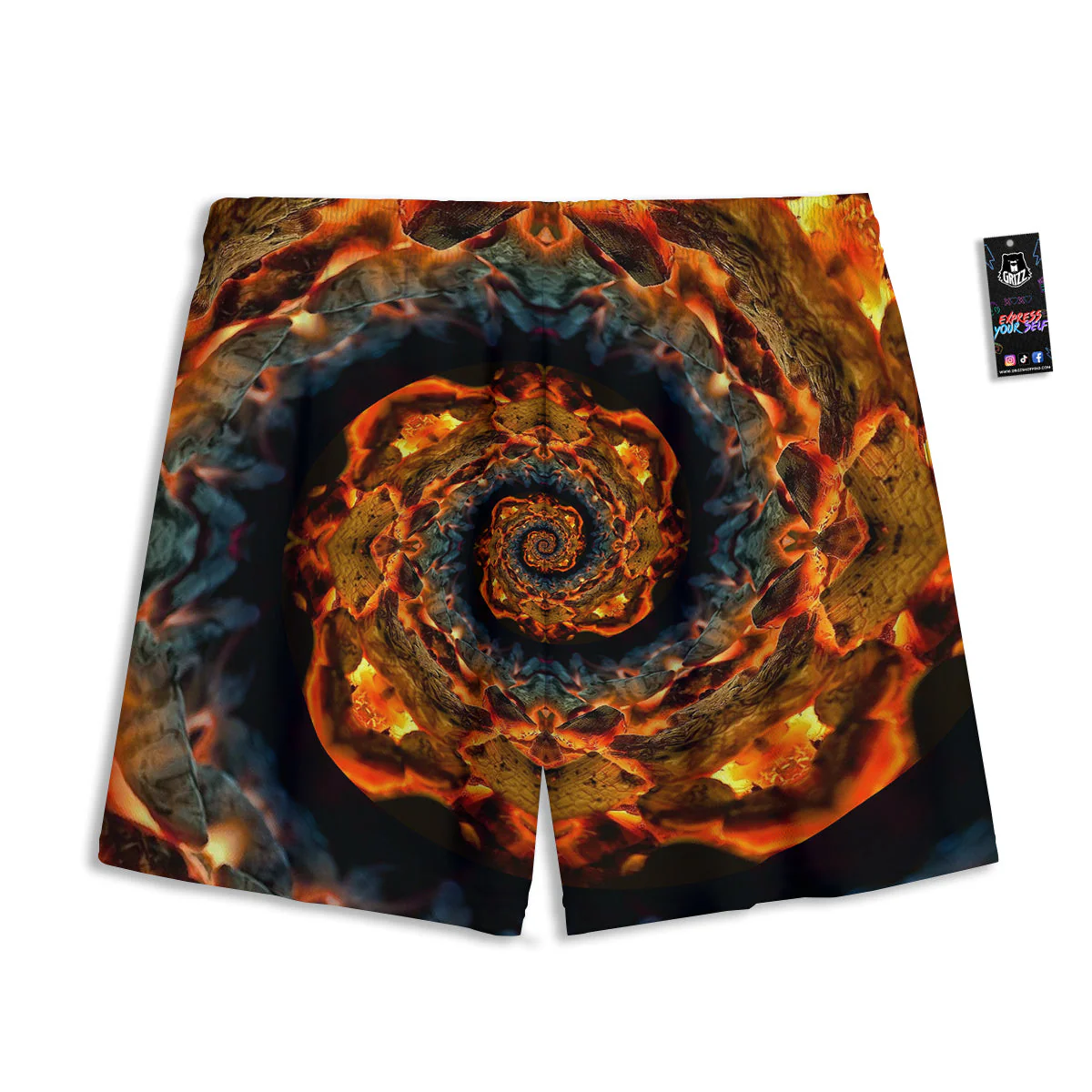 Keleidoscope Lava Texture Print Mesh Shorts - Image 2