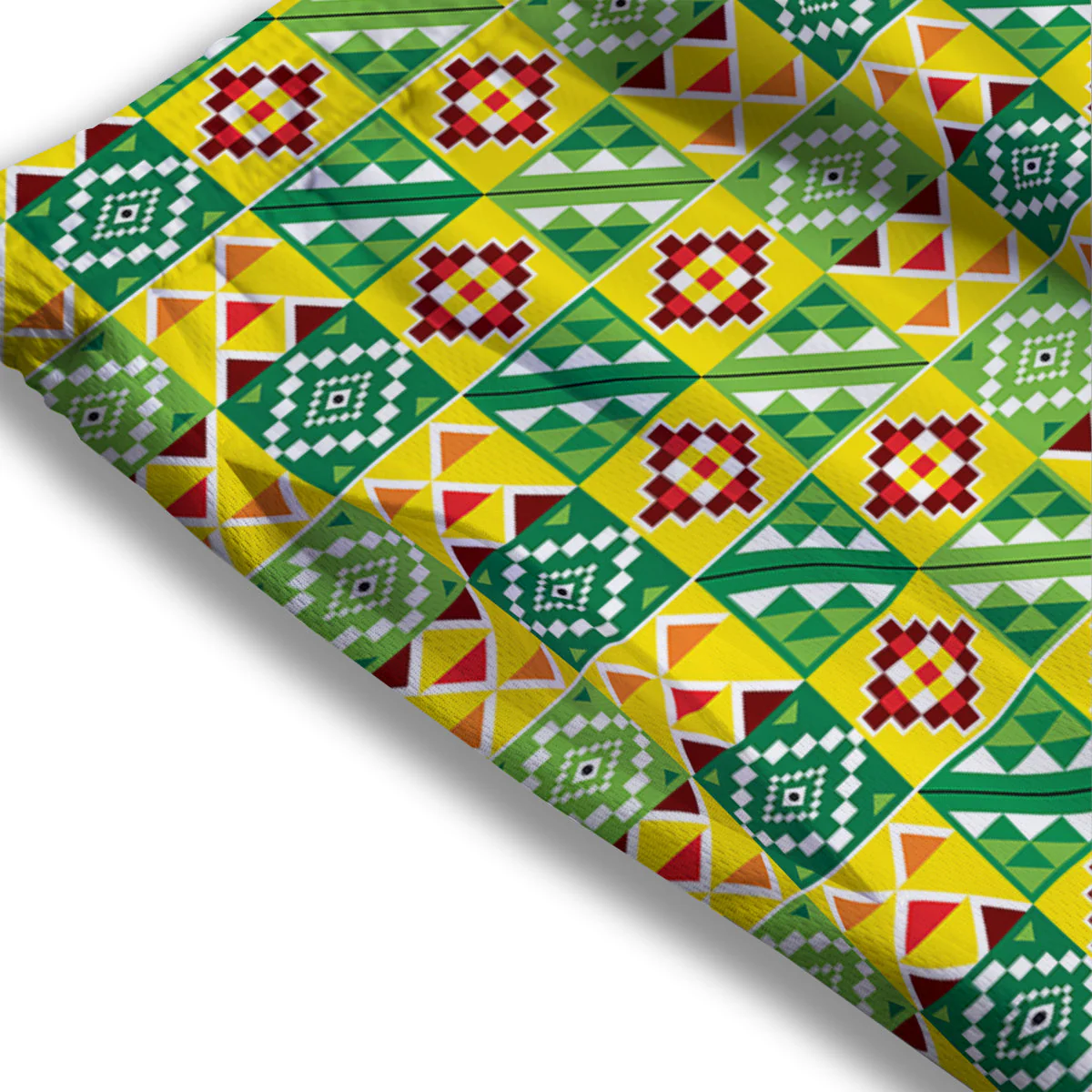 Kente Asante Print Pattern Mesh Shorts - Image 3