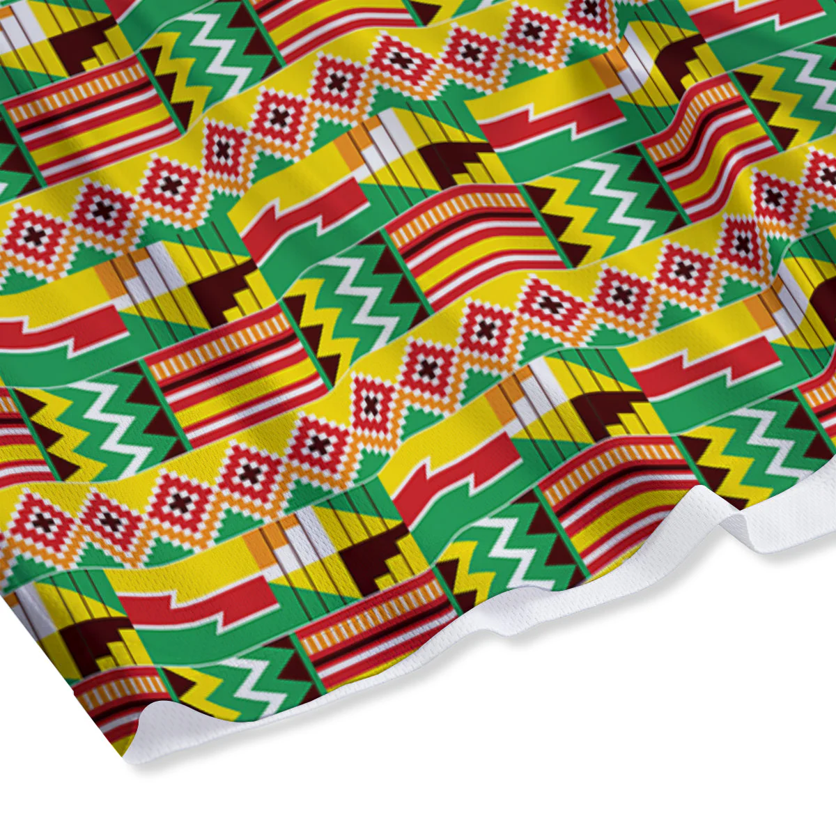 Kente Ashanti Print Pattern Mesh Shorts - Image 4