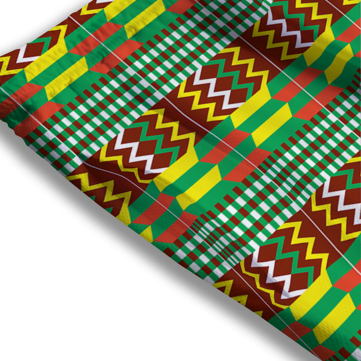 Kente Tribal West African Print Pattern Mesh Shorts - Image 3