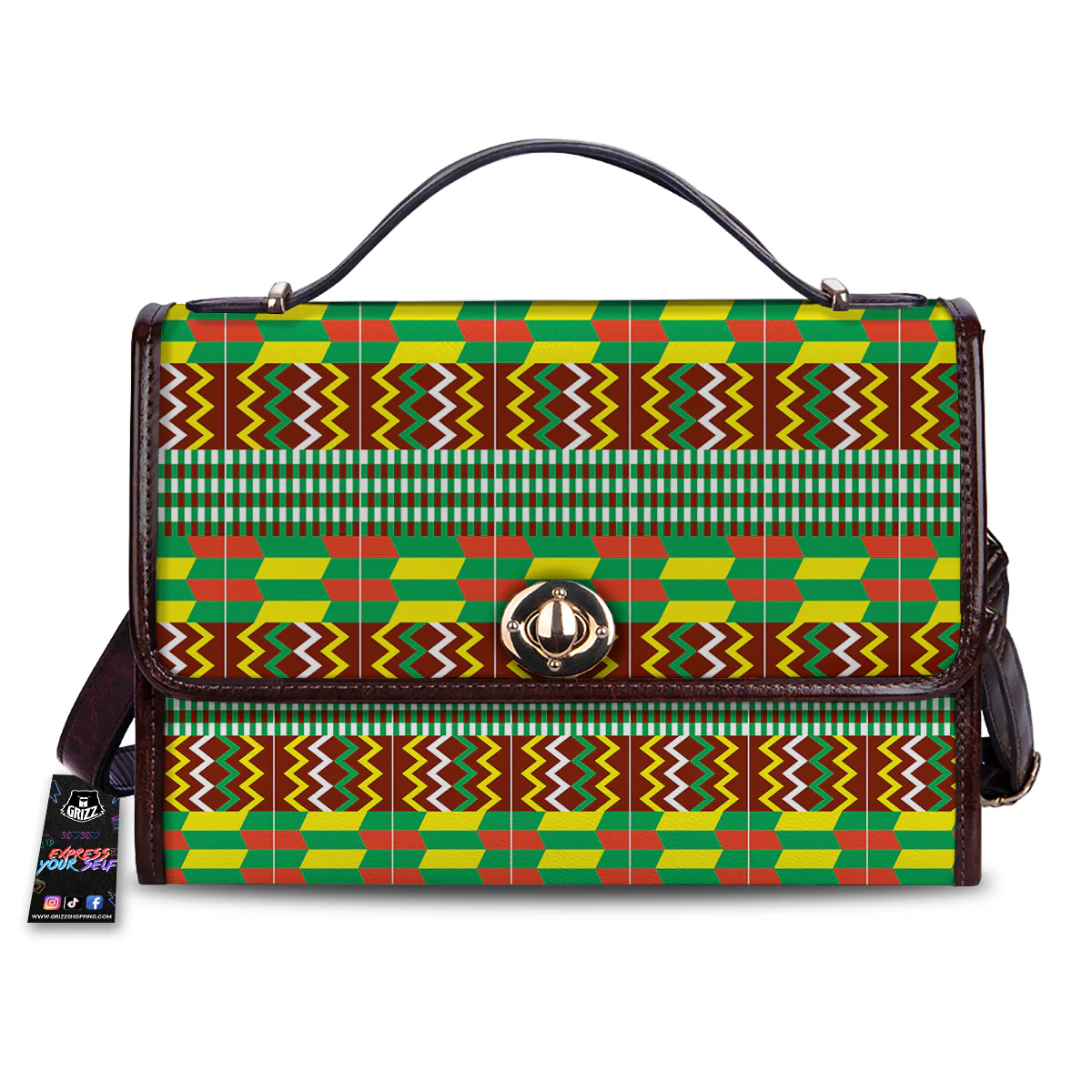 Kente Tribal West African Print Pattern Women's Satchel Bag