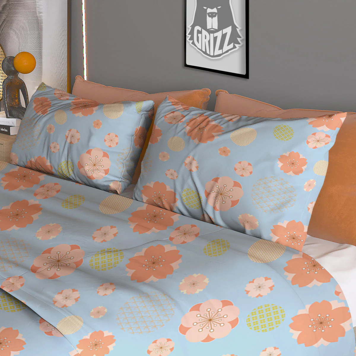 Kimono Cherry Blossom Print Pattern Duvet Cover Bedding Set - Image 3