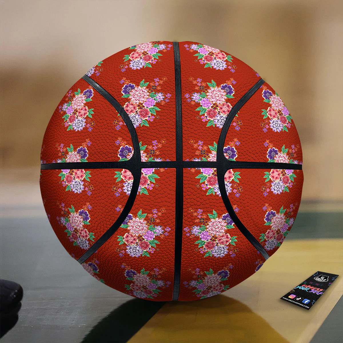 Kimono Floral Print Pattern Basketball