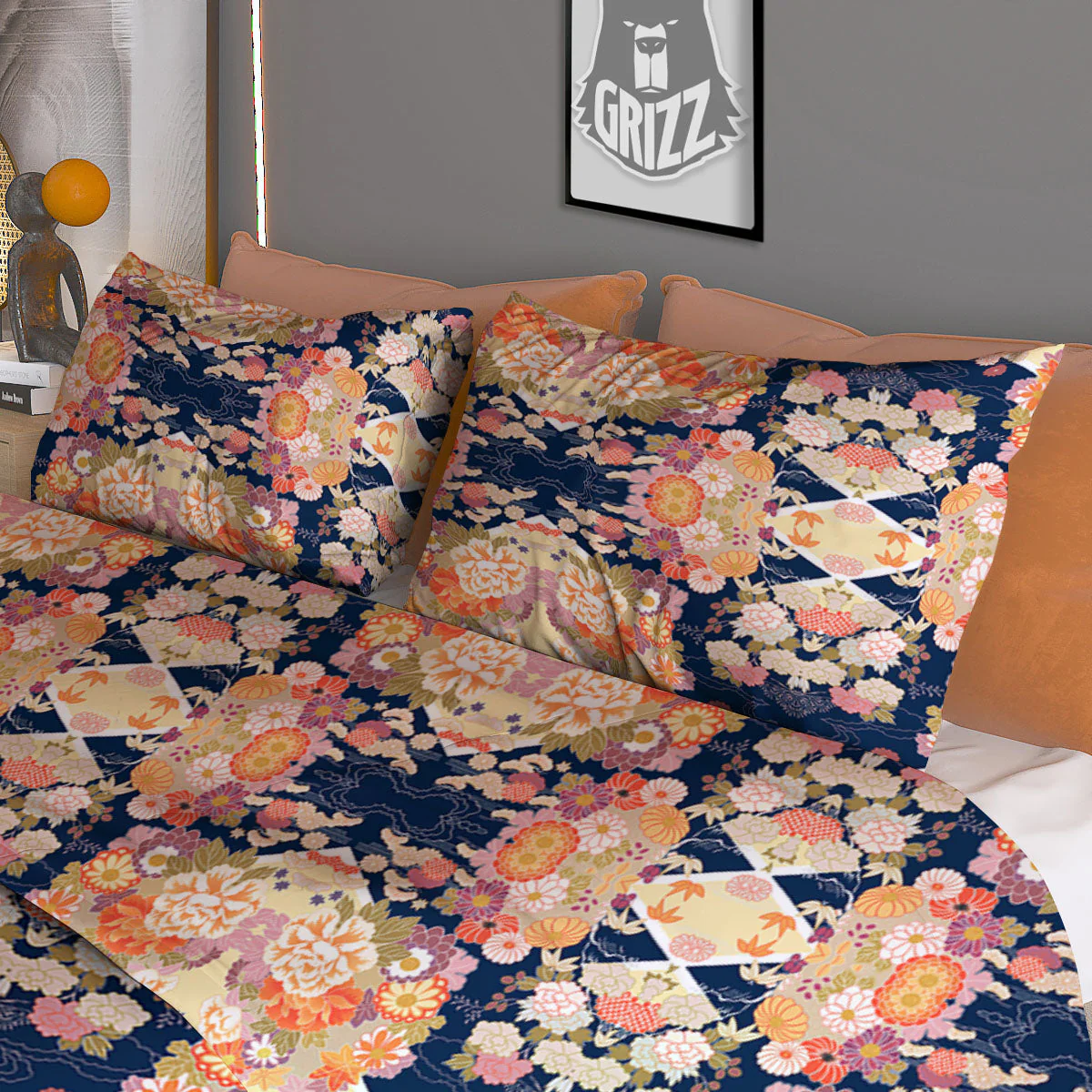 Kimono Japanese Print Pattern Duvet Cover Bedding Set - Image 3