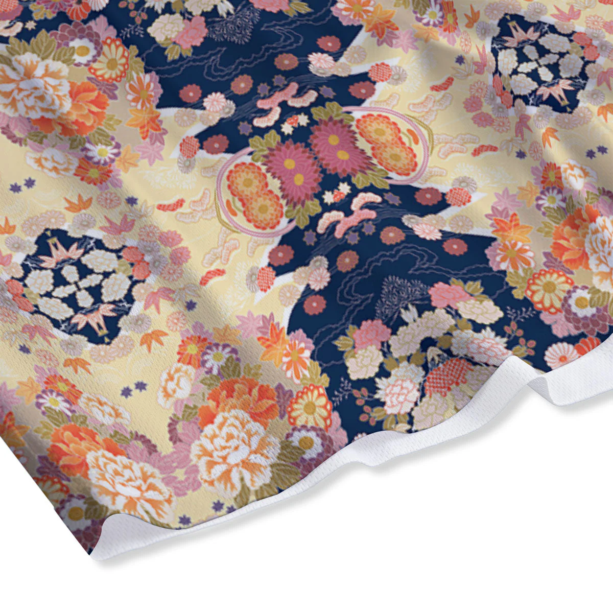 Kimono Japanese Print Pattern Mesh Shorts - Image 4