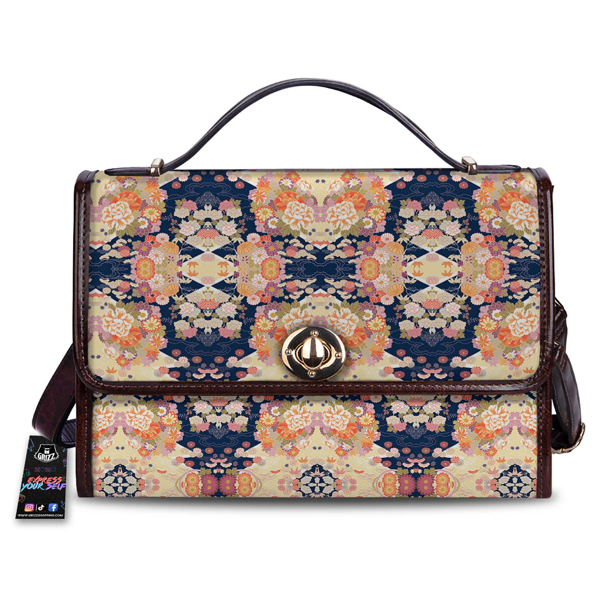 Kimono Japanese Print Pattern Women's Satchel Bag