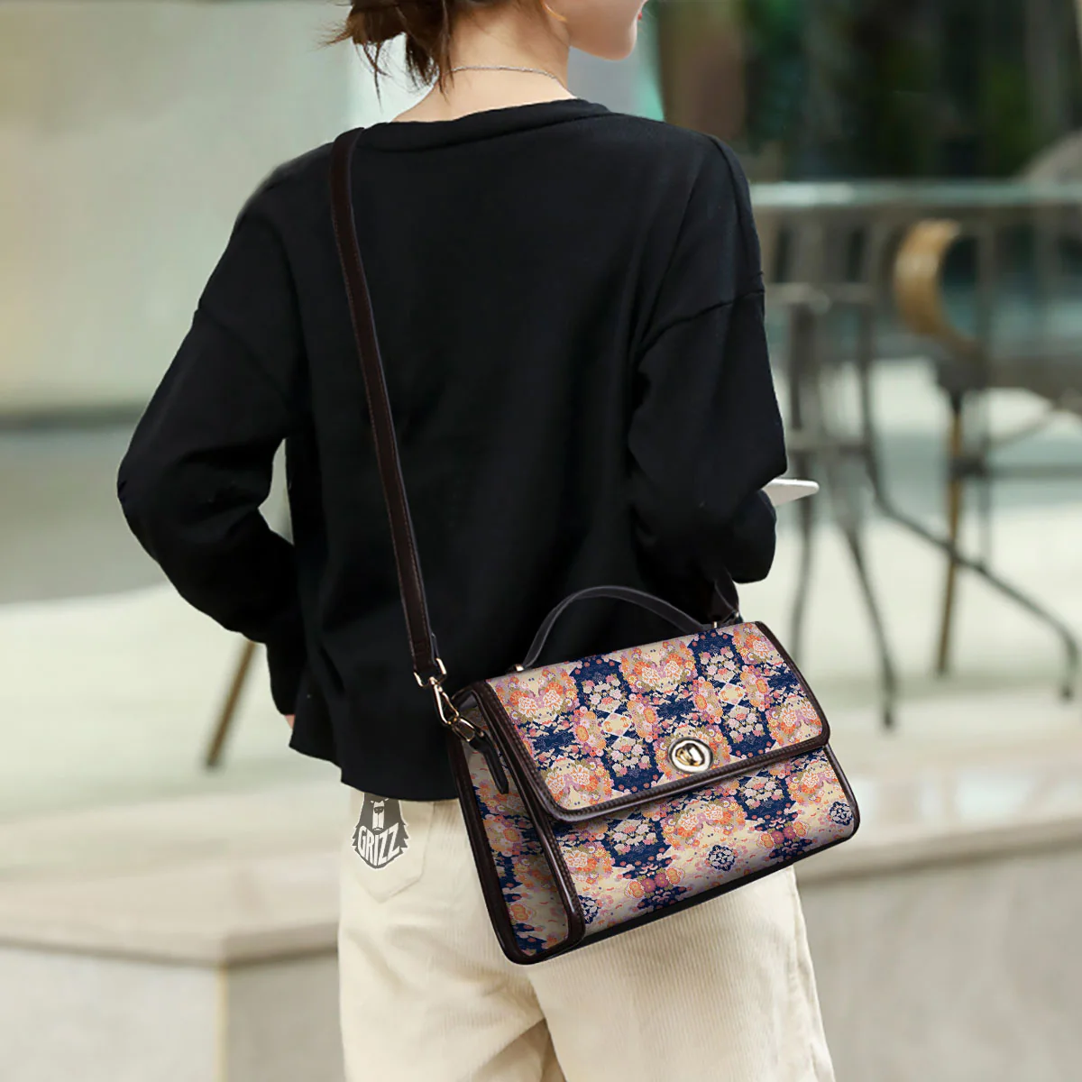 Kimono Japanese Print Pattern Women's Satchel Bag - Image 3