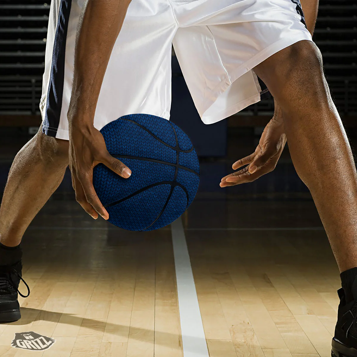 Knitted Deep Blue Print Pattern Basketball - Image 3