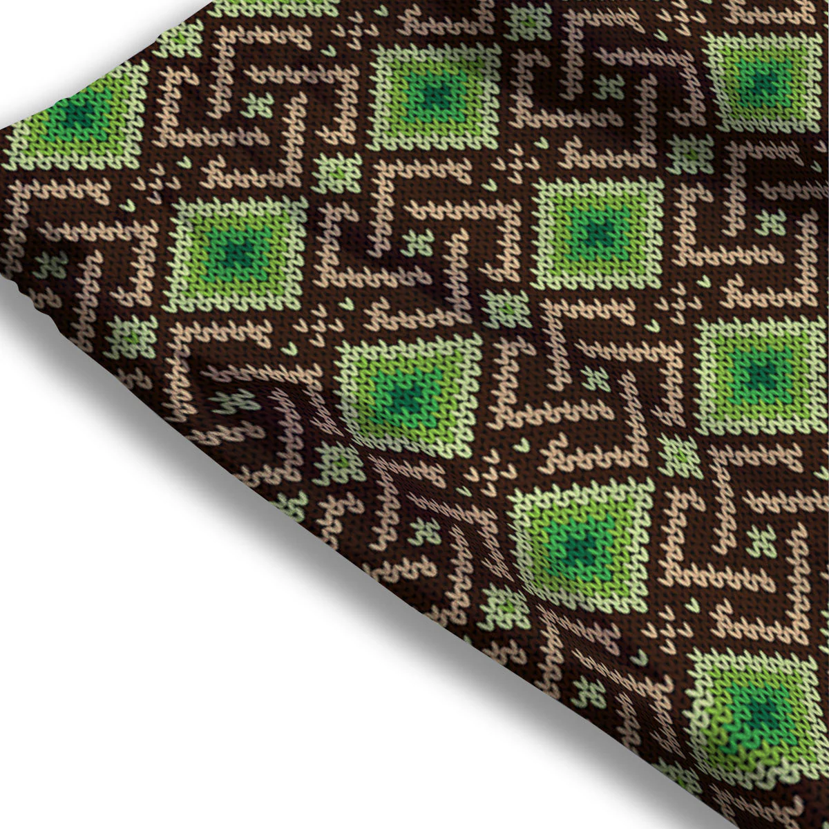 Knitted Geometric Print Pattern Mesh Shorts - Image 3