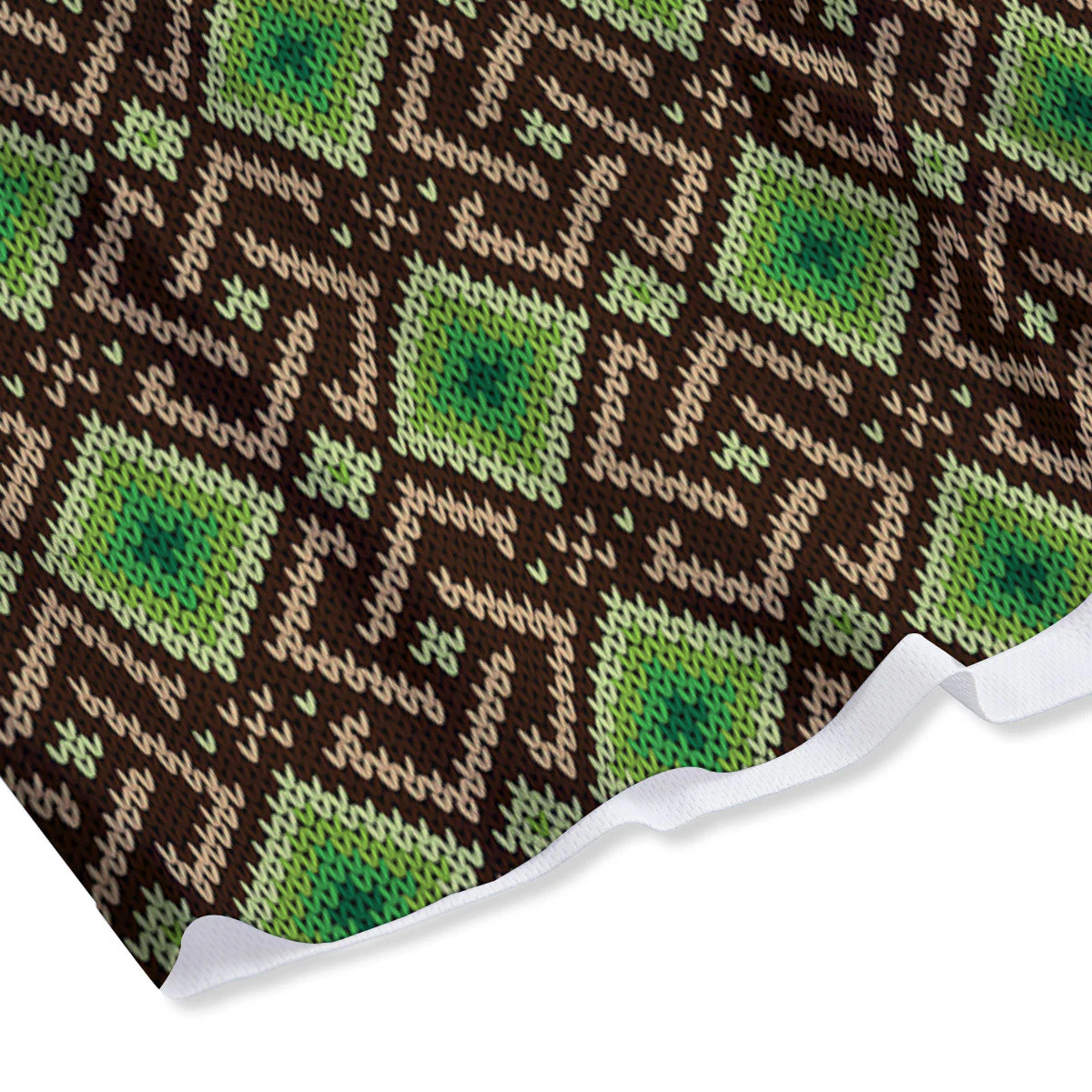 Knitted Geometric Print Pattern Mesh Shorts - Image 4