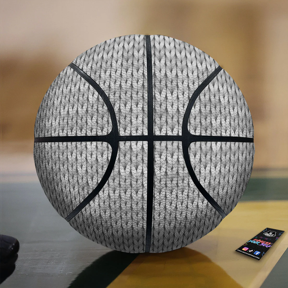 Knitted Grey Print Pattern Basketball