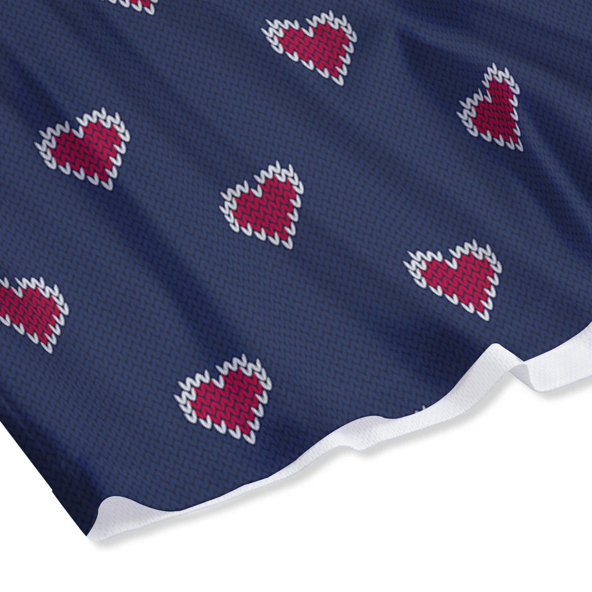 Knitted Heart Print Pattern Mesh Shorts - Image 4