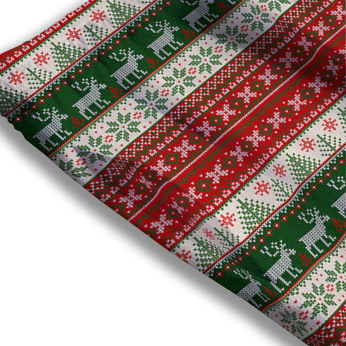 Knitted Merry Christmas Print Pattern Mesh Shorts - Image 3