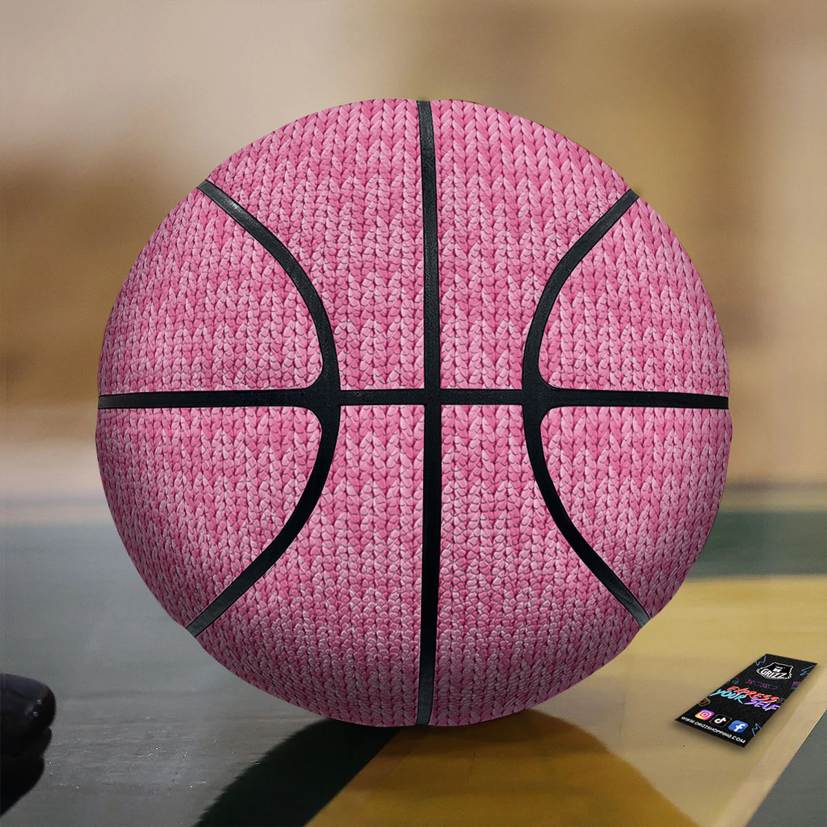 Knitted Pink Print Pattern Basketball