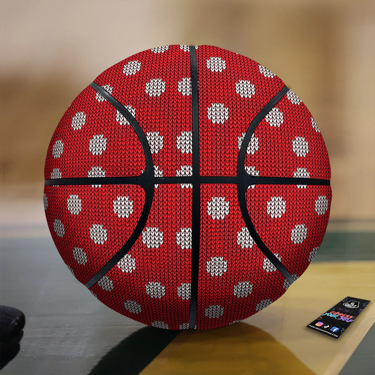 Knitted Polka Dot Print Pattern Basketball
