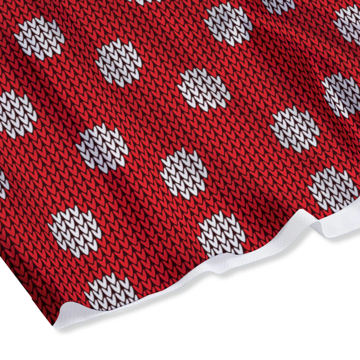 Knitted Polka Dot Print Pattern Mesh Shorts - Image 4