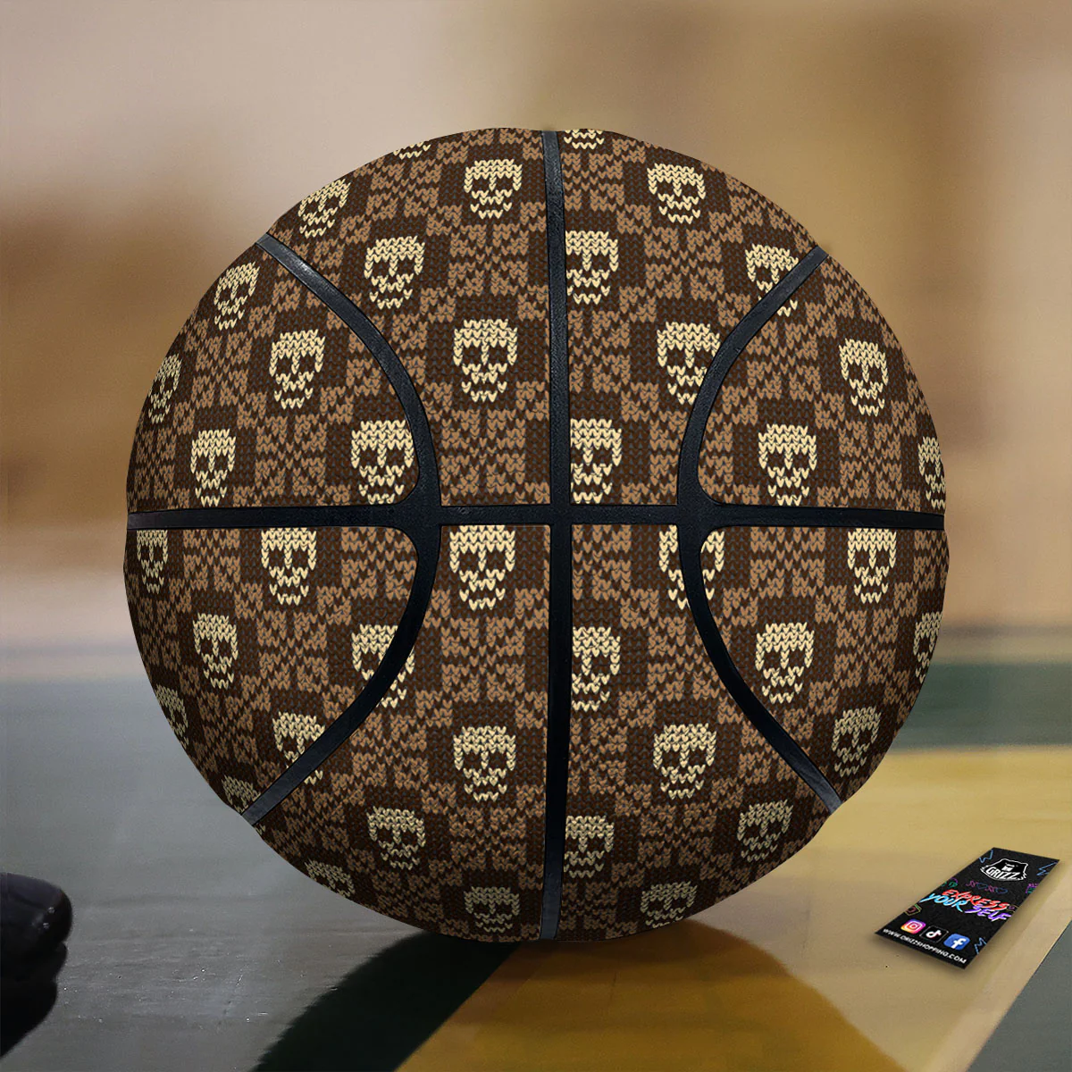 Knitted Skull Print Pattern Basketball