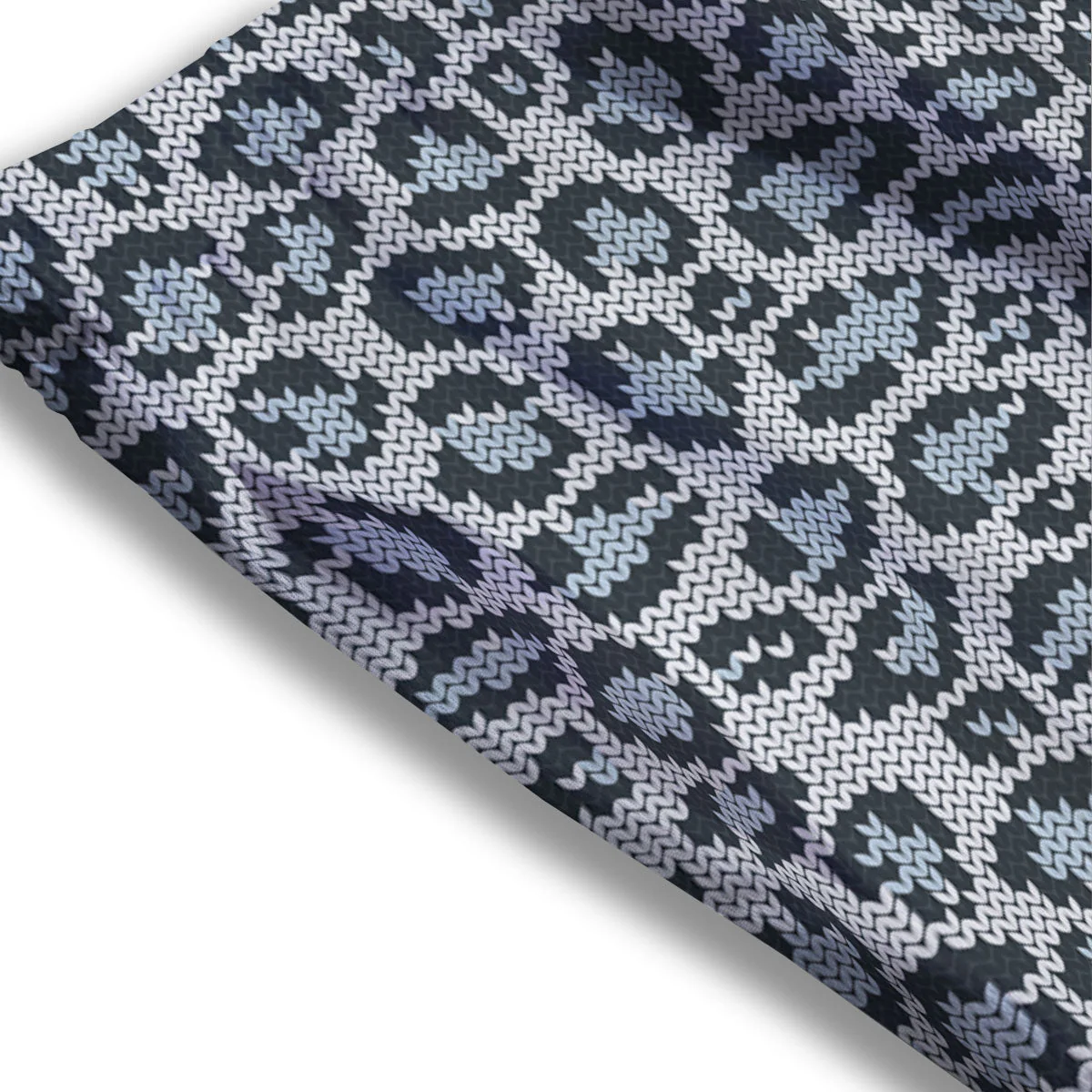 Knitted Snow Leopard Print Pattern Mesh Shorts - Image 3