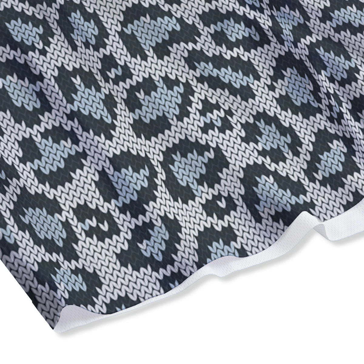 Knitted Snow Leopard Print Pattern Mesh Shorts - Image 4