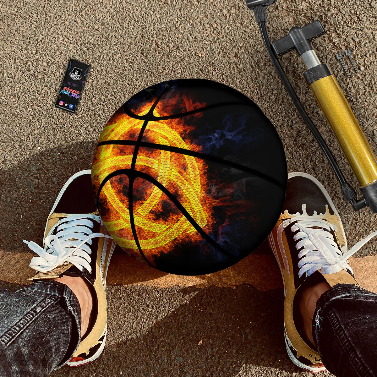 Knot Fire Celtic Print Basketball - Image 2