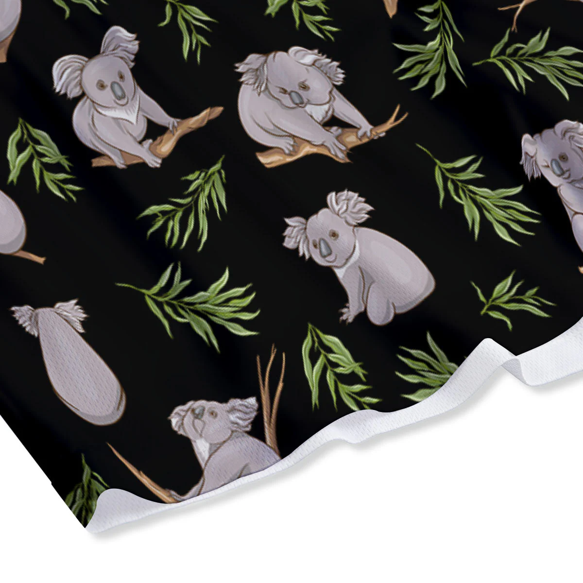Koala Bear Black Print Pattern Mesh Shorts - Image 4