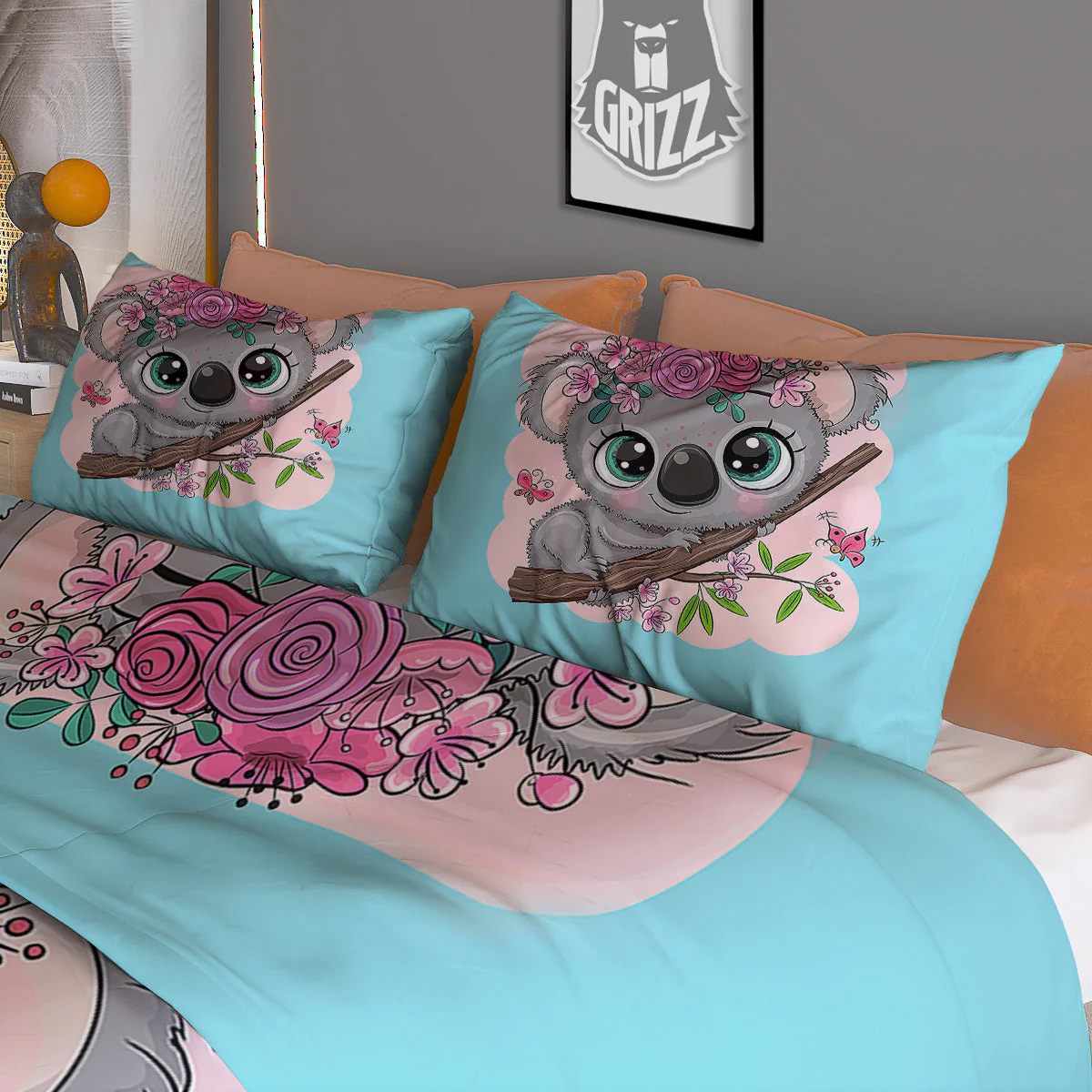 Koala Cute Print Duvet Cover Bedding Set - Image 3