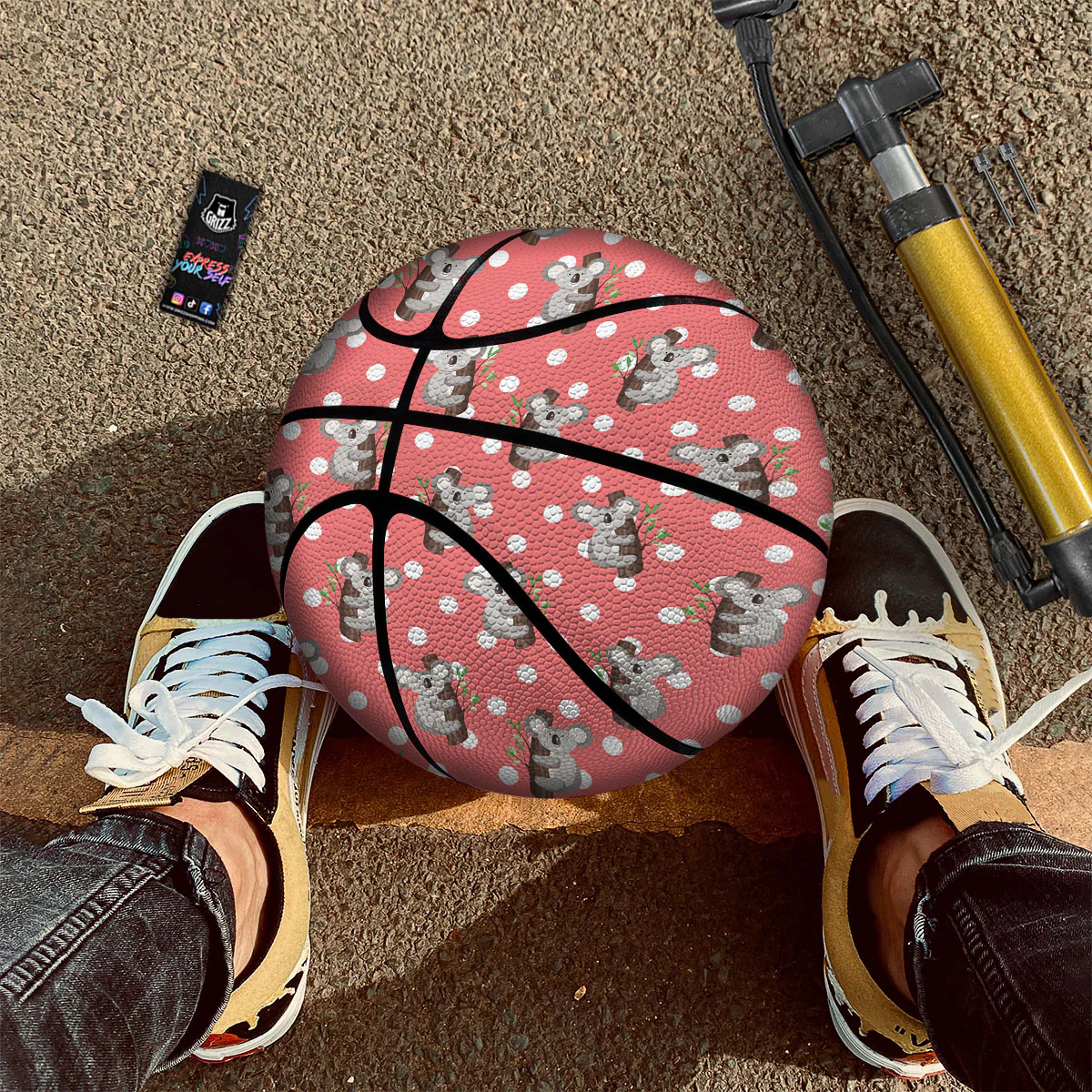 Koala Polka Dot Print Pattern Basketball - Image 2