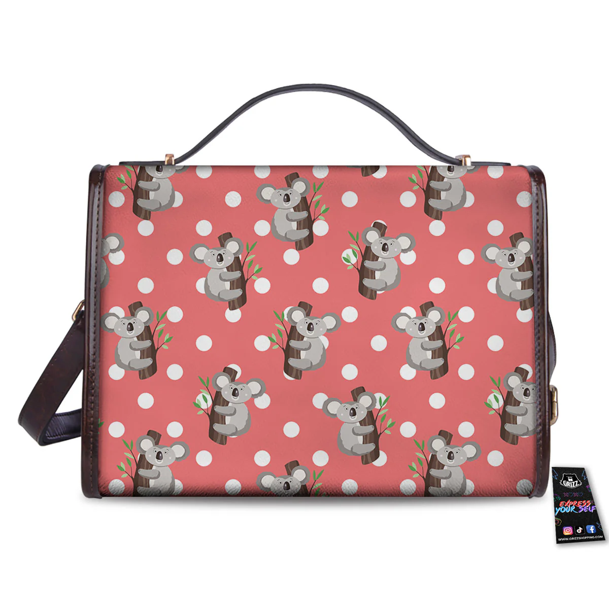 Koala Polka Dot Print Pattern Women's Satchel Bag - Image 2