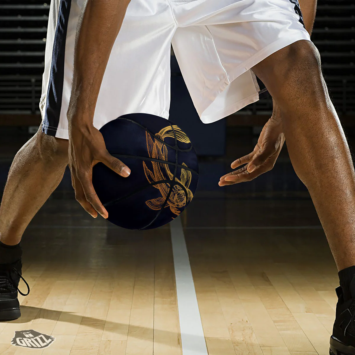 Koi Carp Golden Spiritual Print Basketball - Image 3
