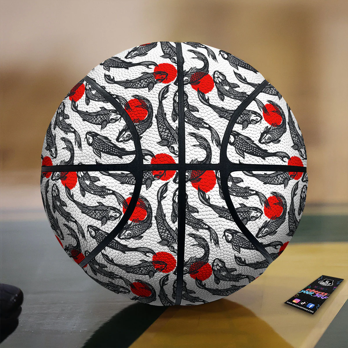 Koi Fish Carp Japanese Print Pattern Basketball