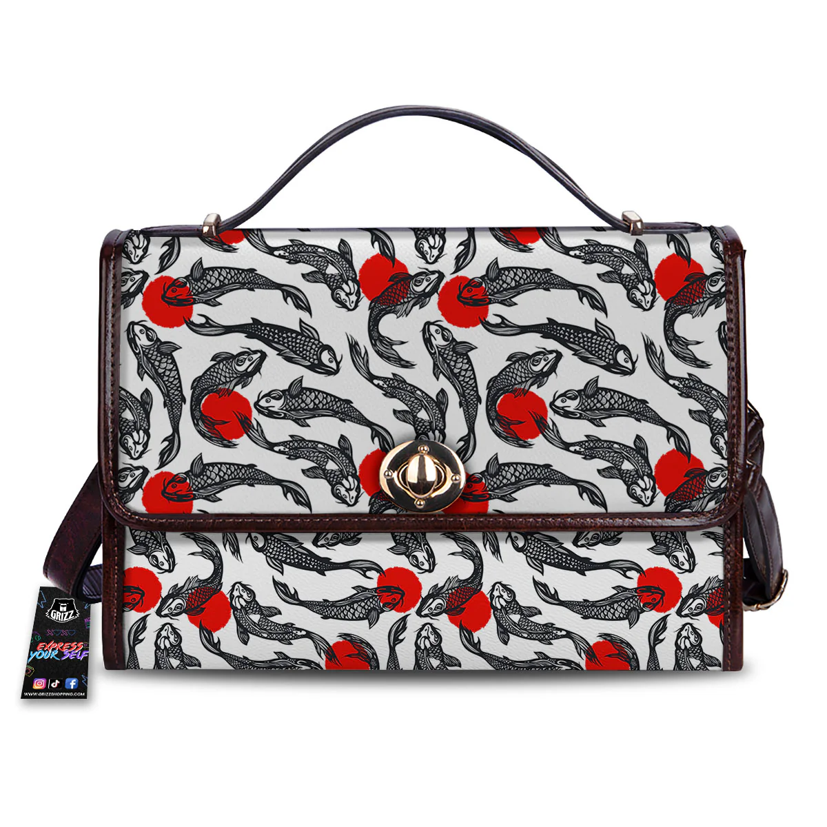 Koi Fish Carp Japanese Print Pattern Women's Satchel Bag