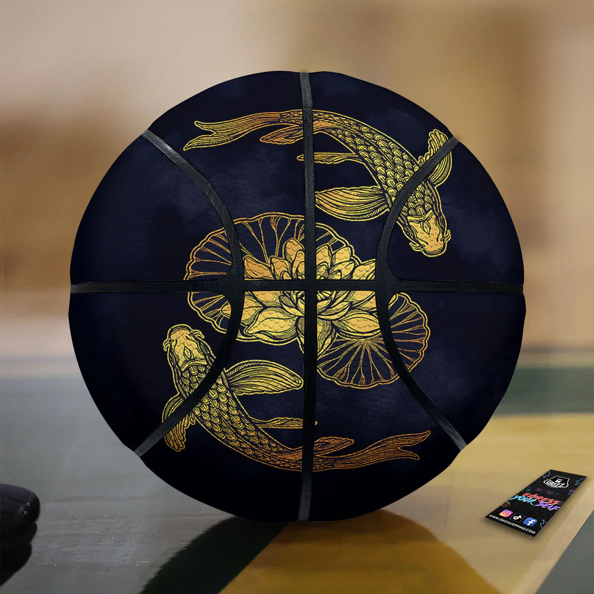 Koi Fish Golden Spiritual Print Basketball