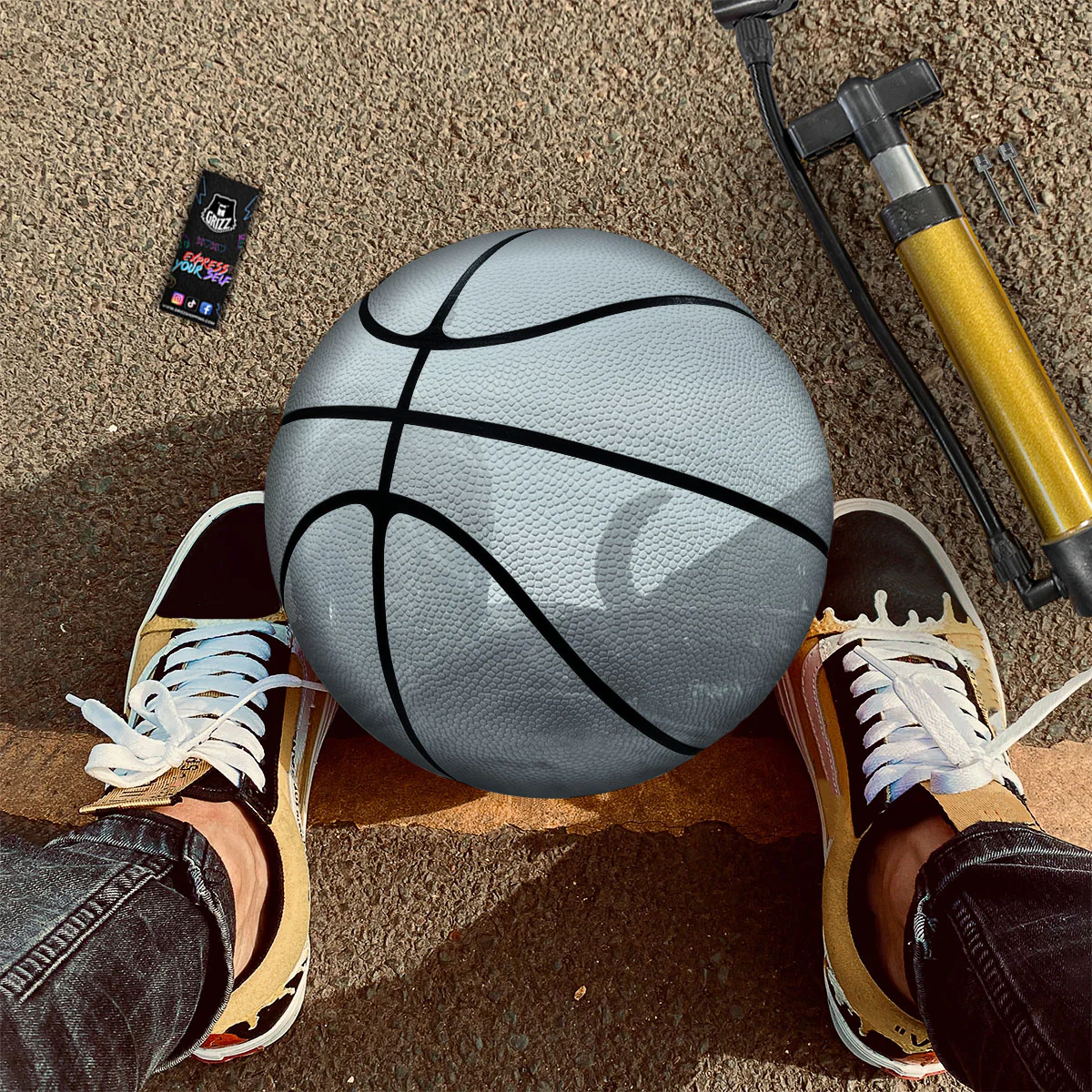 Kraken And Girl On Sea Print Basketball - Image 2