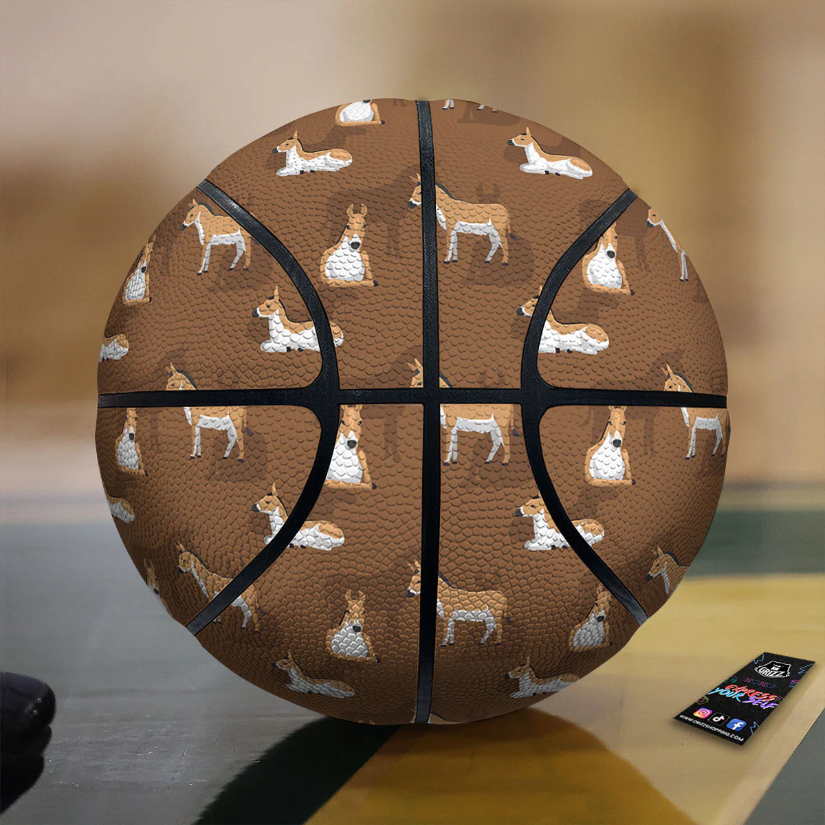 Kulan Donkey Cartoon Print Pattern Basketball