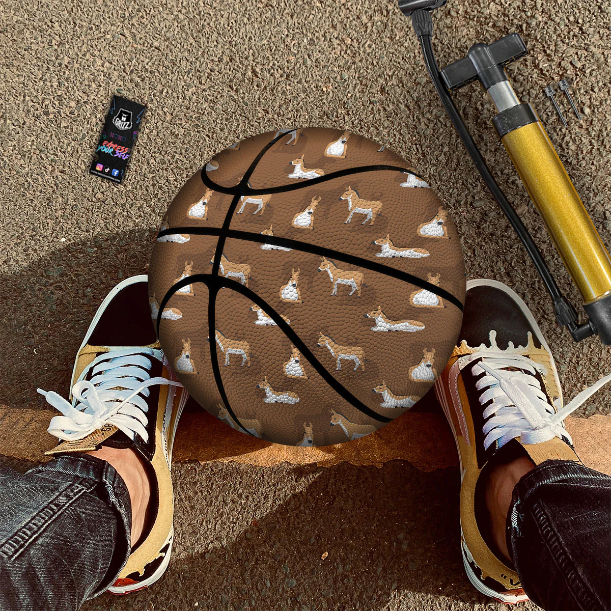 Kulan Donkey Cartoon Print Pattern Basketball - Image 3