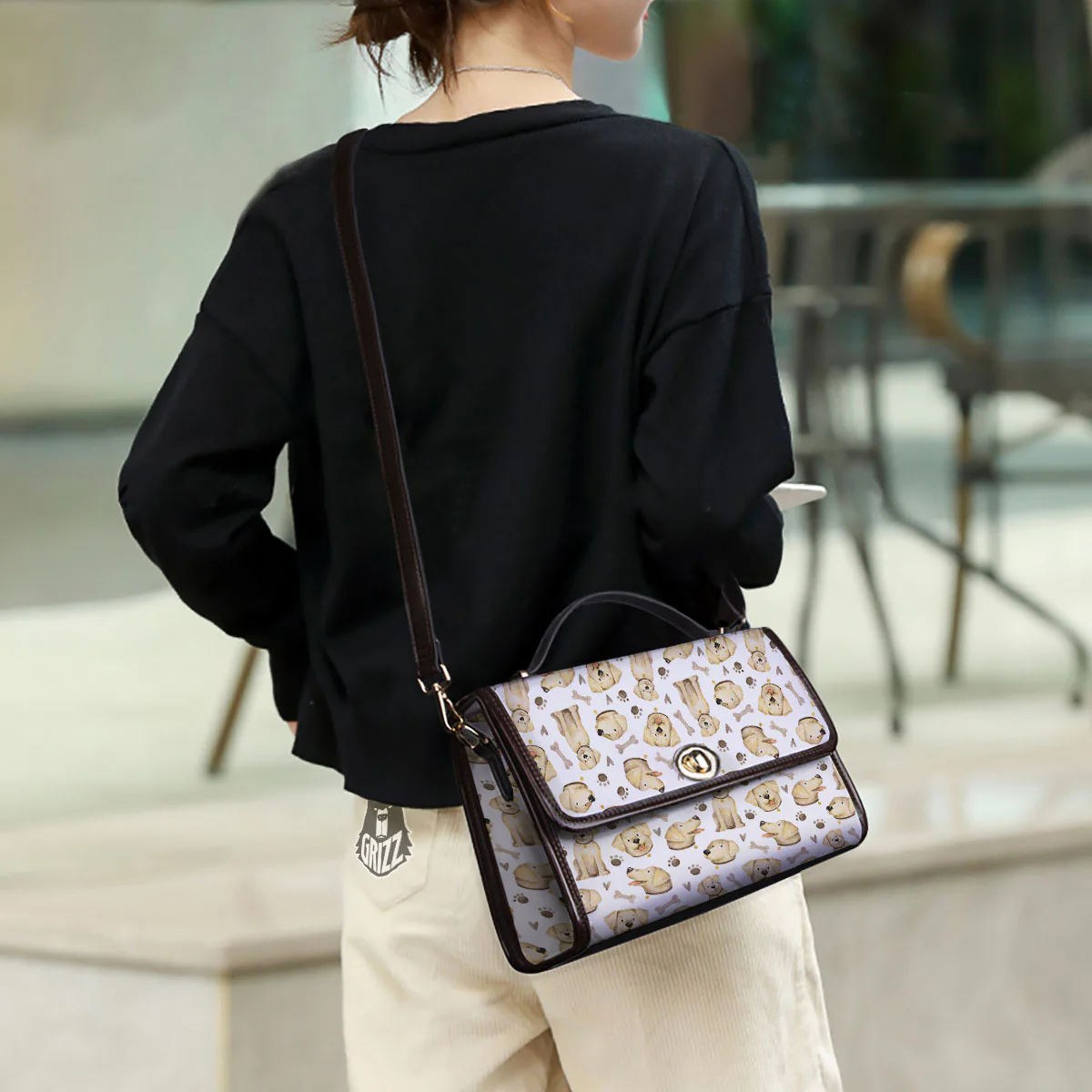 Labrador Retriever Happy Print Pattern Women's Satchel Bag - Image 3