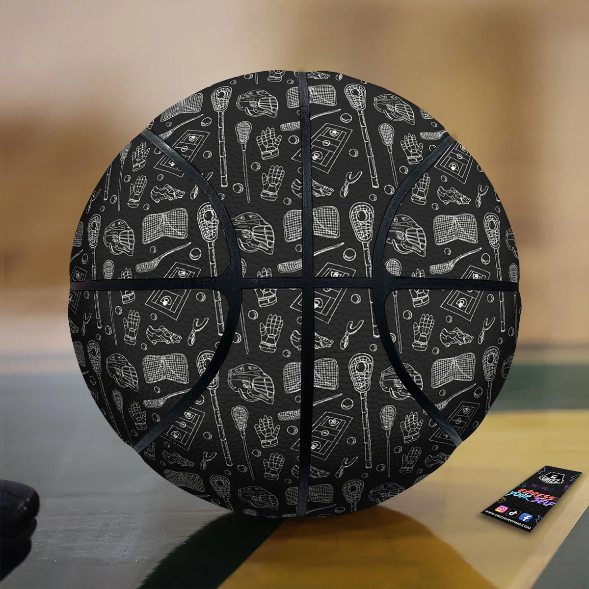 Lacrosse Doodle Print Pattern Basketball