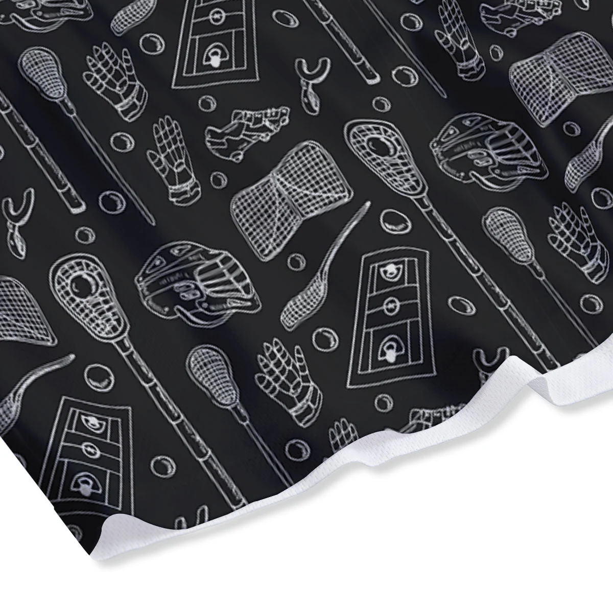Lacrosse Doodle Print Pattern Mesh Shorts - Image 4