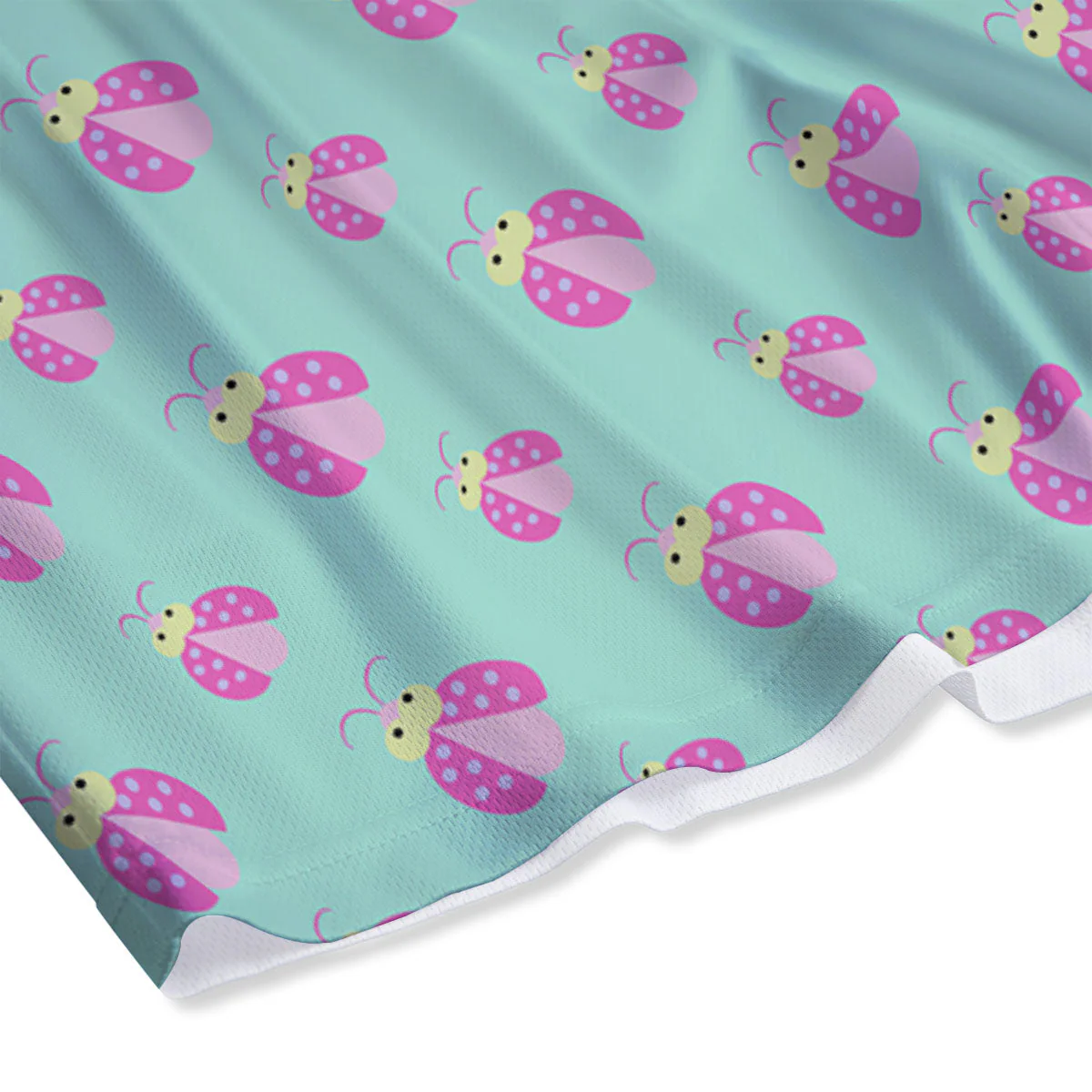 Ladybug Pink Print Pattern Mesh Shorts - Image 4