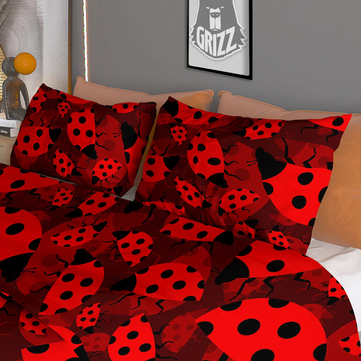 Ladybug Red Print Pattern Duvet Cover Bedding Set - Image 3