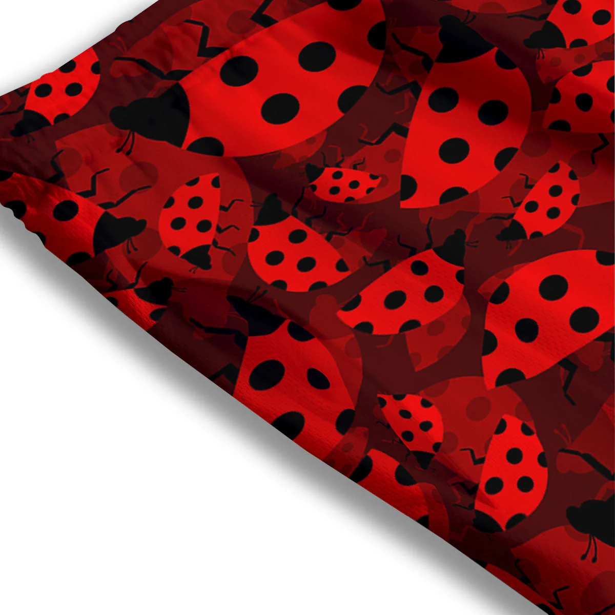Ladybug Red Print Pattern Mesh Shorts - Image 3