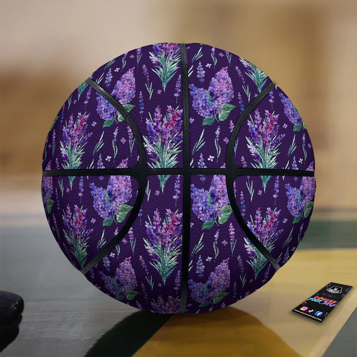 Lavender Watercolor Print Pattern Basketball
